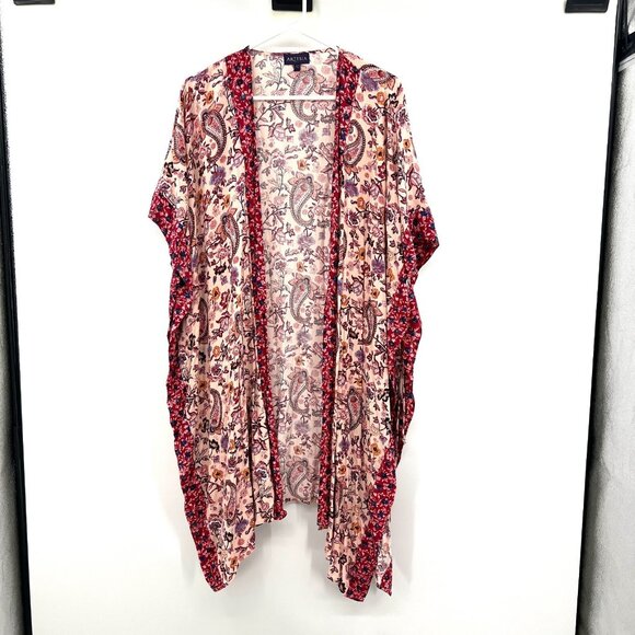 Artesia Floral Open Front Boho Kimono Cardigan Women's Size XS/S Very Oversized - Picture 1 of 7